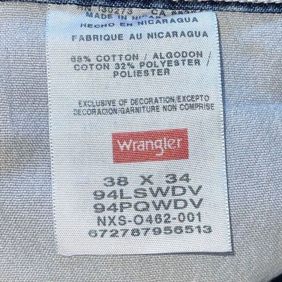 Wrangler Mens Straight Jeans Original Fit Medium Wash 94LSWDV Blue Size 38x34 - Picture 6 of 6